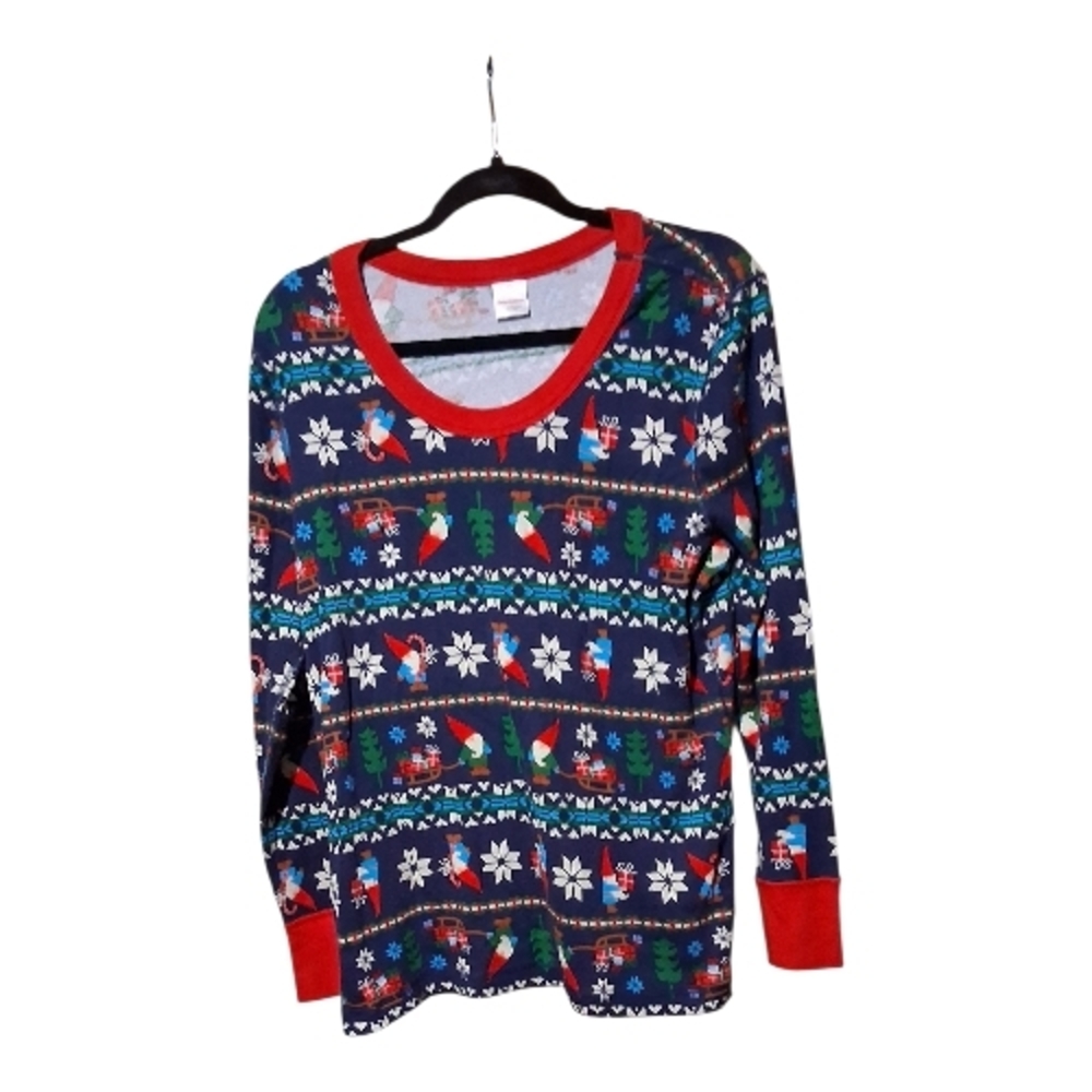 Hanna Andersson Festive Gnomes Long Sleeve Holiday Sleep Top Size XXL